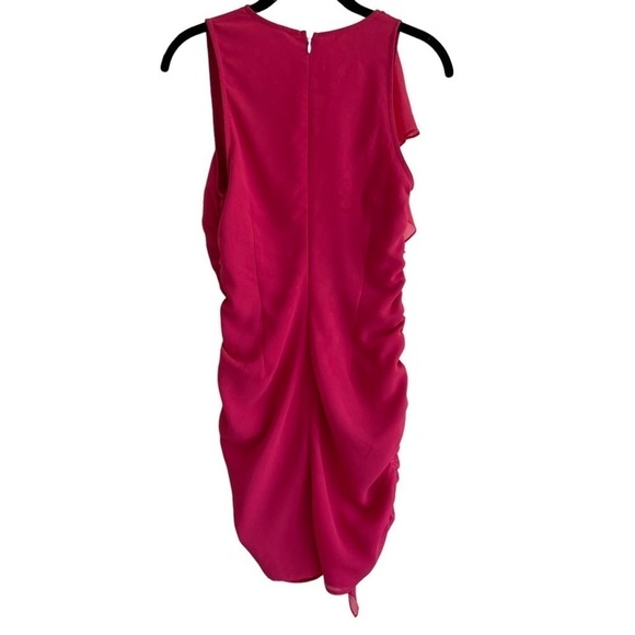 Lovers + Friends Fuchsia Gathered Ruffle Mini Dress, Size S - Picture 5 of 7